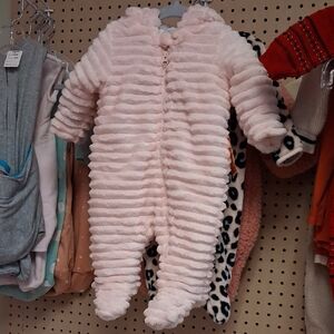 Wonder Nation Soft Pink Striped Footie